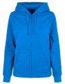 Dames Hooded Sweater Build Your Brand Basic Full Zip intense Blue